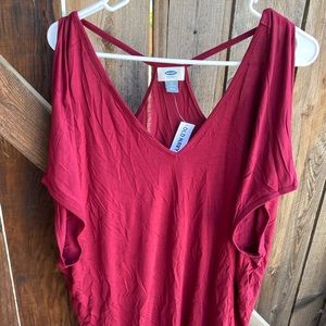 burgundy cold shoulder top